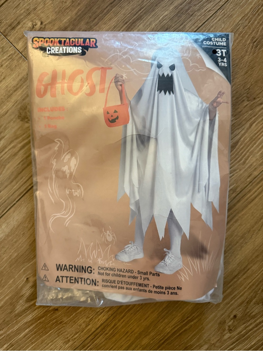 White Ghost Halloween Kids Costume - 3T (3-4 yrs)